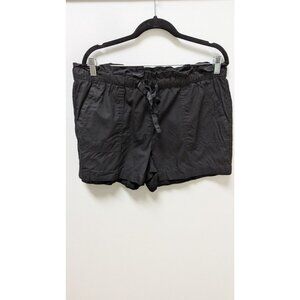 Loft Outlet Black Ruffled Cargo Casual Shorts